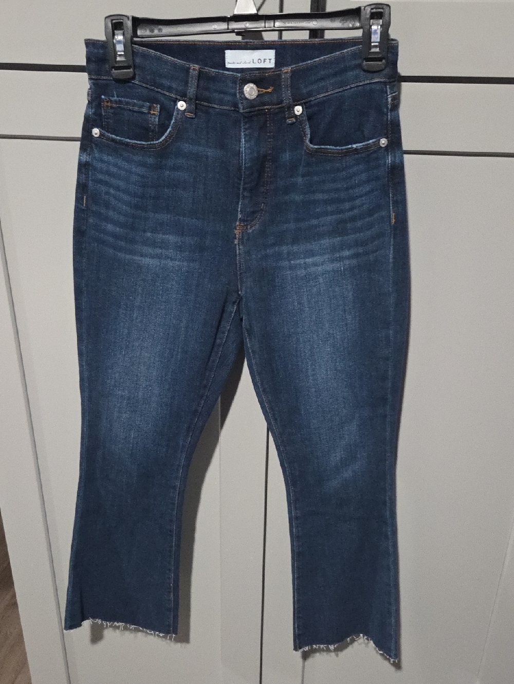 LOFT  THE KICK CROP Dark Blue  Cropped Jeans